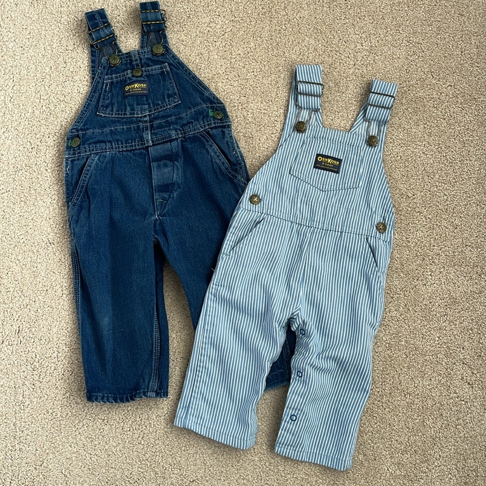 Pair of vintage OshKosh denim overalls